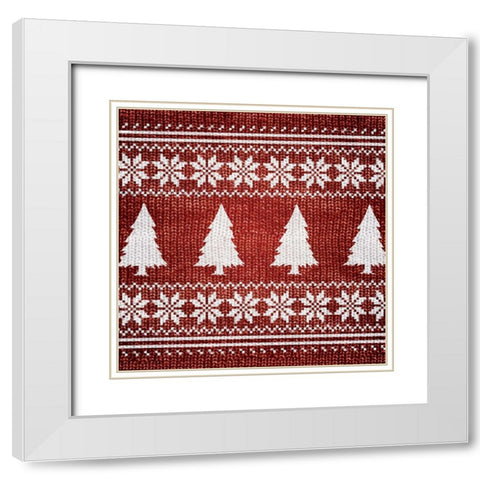 RED NORDIC SWEATER II White Modern Wood Framed Art Print with Double Matting by Artique Studio