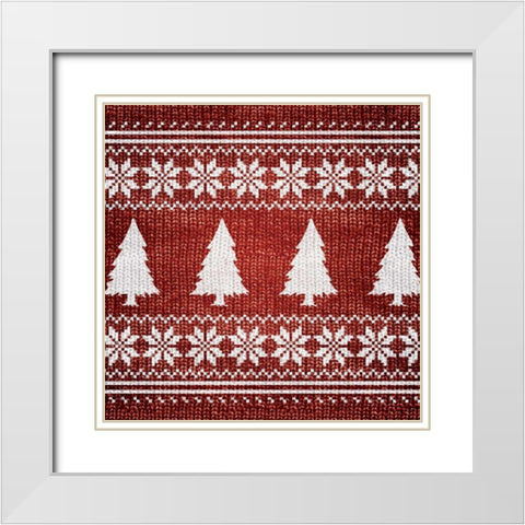 RED NORDIC SWEATER II White Modern Wood Framed Art Print with Double Matting by Artique Studio