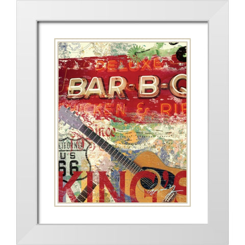 DELUXE BARBQ White Modern Wood Framed Art Print with Double Matting by Yang, Eric