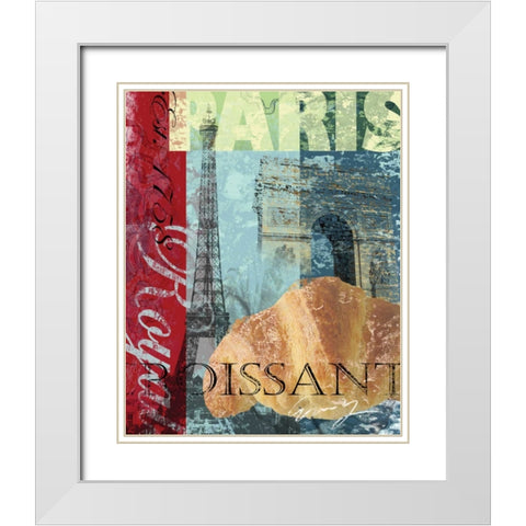 PARIS CROISSANT White Modern Wood Framed Art Print with Double Matting by Yang, Eric