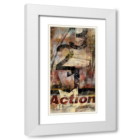 ACTION White Modern Wood Framed Art Print with Double Matting by Yang, Eric