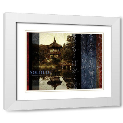 SOLITUDE White Modern Wood Framed Art Print with Double Matting by Yang, Eric