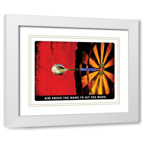 AIM ABOVE THE MARK White Modern Wood Framed Art Print with Double Matting by Yang, Eric