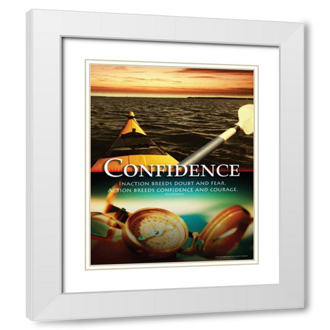 CONFIDENCE White Modern Wood Framed Art Print with Double Matting by Yang, Eric