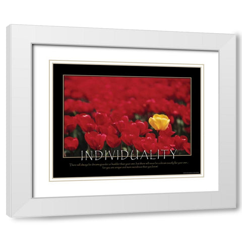 INDIVIDUALITY White Modern Wood Framed Art Print with Double Matting by Yang, Eric