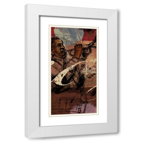 JAZZ PANEL 2 White Modern Wood Framed Art Print with Double Matting by Yang, Eric