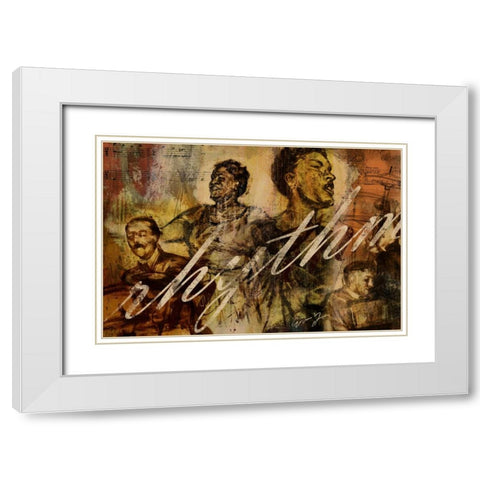 RHYTHM White Modern Wood Framed Art Print with Double Matting by Yang, Eric