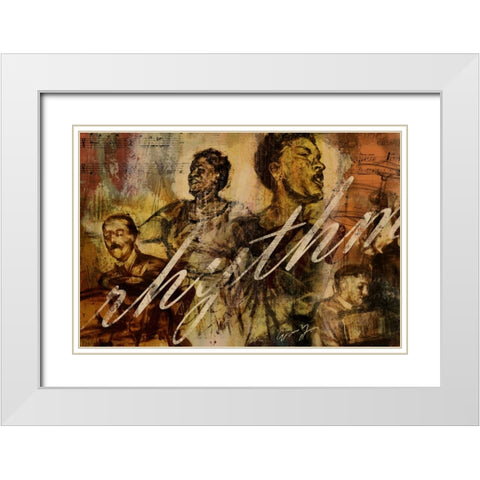 RHYTHM White Modern Wood Framed Art Print with Double Matting by Yang, Eric