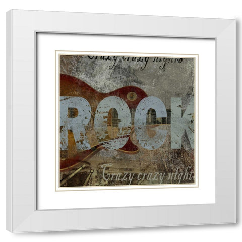 ROCK White Modern Wood Framed Art Print with Double Matting by Yang, Eric