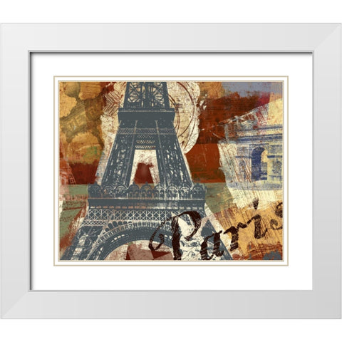 TOUR PARIS White Modern Wood Framed Art Print with Double Matting by Yang, Eric