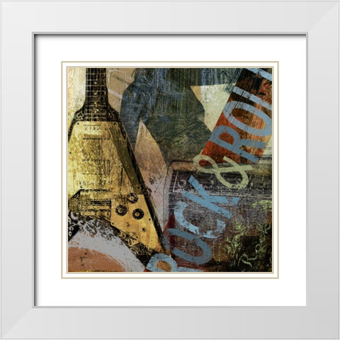 ROCK and ROLL White Modern Wood Framed Art Print with Double Matting by Yang, Eric
