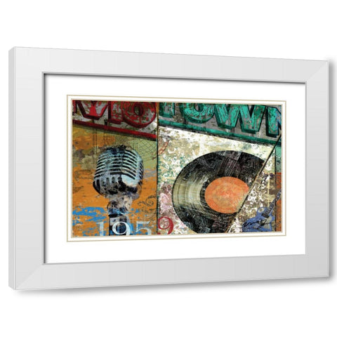 HITS TOWN 1959 White Modern Wood Framed Art Print with Double Matting by Yang, Eric