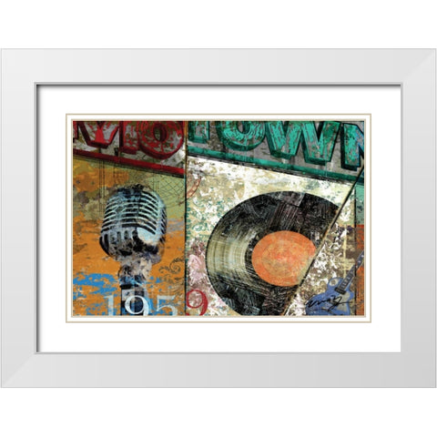 HITS TOWN 1959 White Modern Wood Framed Art Print with Double Matting by Yang, Eric