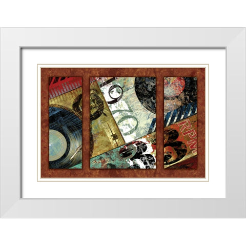 HITS TOWN 1970 - triptych White Modern Wood Framed Art Print with Double Matting by Yang, Eric