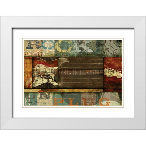 ROCK GUITAR White Modern Wood Framed Art Print with Double Matting by Yang, Eric