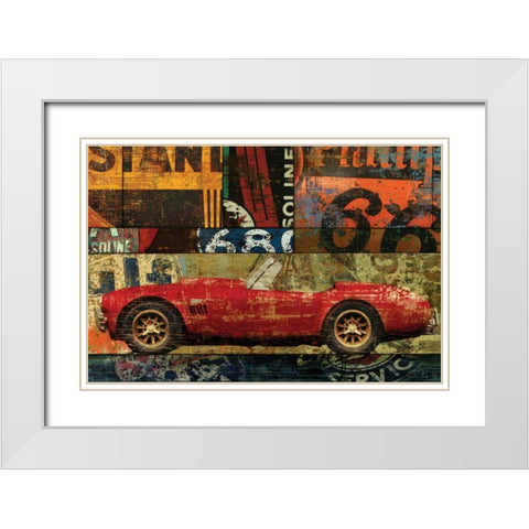 CRUISIN ON 66 II White Modern Wood Framed Art Print with Double Matting by Yang, Eric