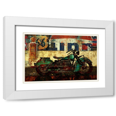 BIKE ROUTE 66 I White Modern Wood Framed Art Print with Double Matting by Yang, Eric