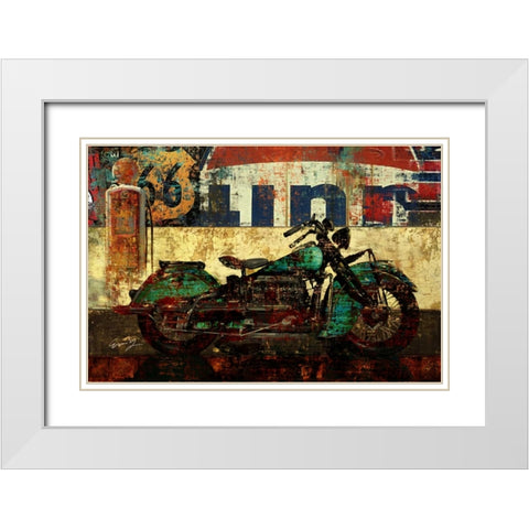 BIKE ROUTE 66 I White Modern Wood Framed Art Print with Double Matting by Yang, Eric