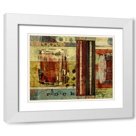 GROOVE ON White Modern Wood Framed Art Print with Double Matting by Yang, Eric