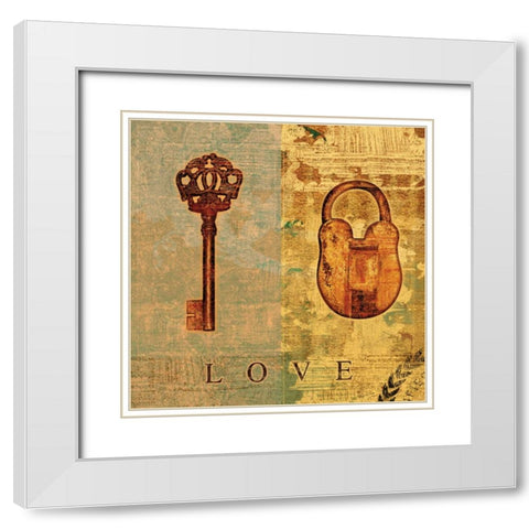 LOVE White Modern Wood Framed Art Print with Double Matting by Yang, Eric