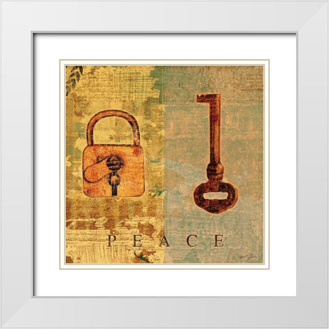PEACE White Modern Wood Framed Art Print with Double Matting by Yang, Eric