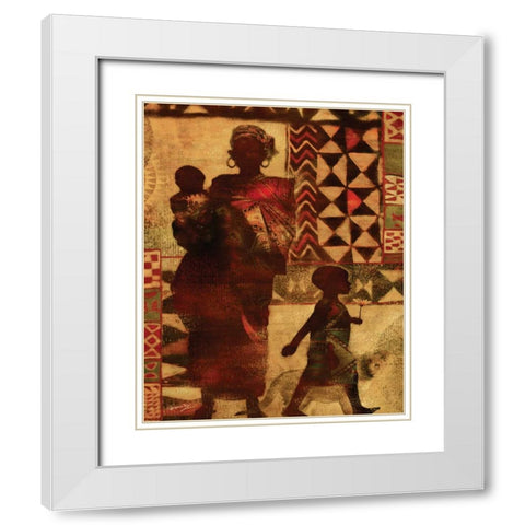 MOTHER and CHILDREN White Modern Wood Framed Art Print with Double Matting by Yang, Eric