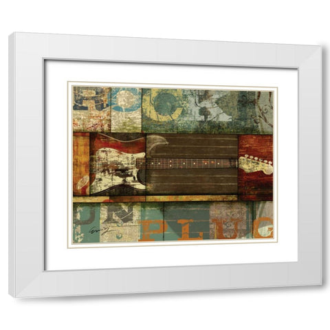 ROCK White Modern Wood Framed Art Print with Double Matting by Yang, Eric