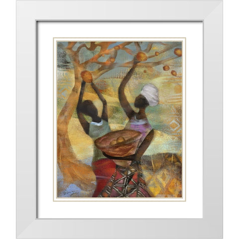 HARVEST DANCE I White Modern Wood Framed Art Print with Double Matting by Yang, Eric