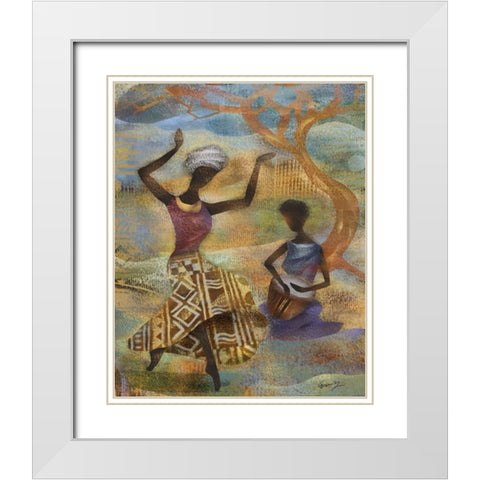 HARVEST DANCE II White Modern Wood Framed Art Print with Double Matting by Yang, Eric