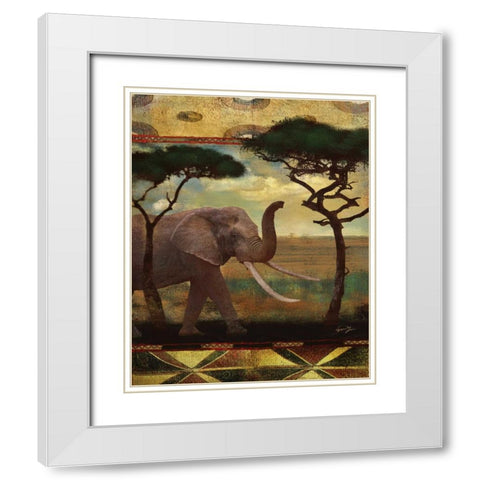 JUNGLE GIANTS I White Modern Wood Framed Art Print with Double Matting by Yang, Eric