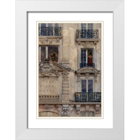 HEARTBREAK HOTEL White Modern Wood Framed Art Print with Double Matting by Yang, Eric