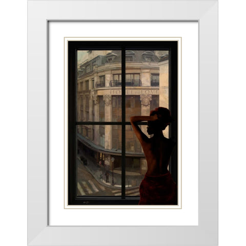 PARISIEN AFFAIRS II White Modern Wood Framed Art Print with Double Matting by Yang, Eric
