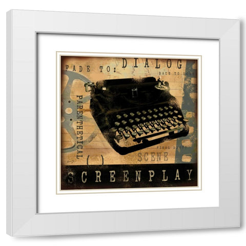 SCREEN PLAY White Modern Wood Framed Art Print with Double Matting by Yang, Eric