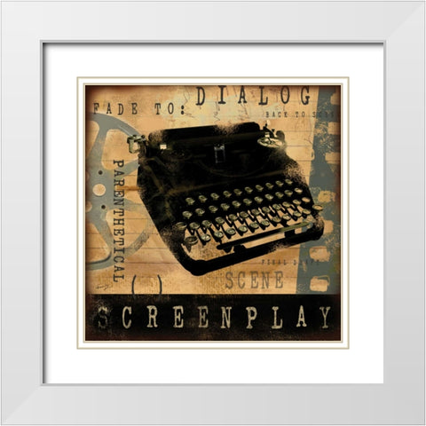 SCREEN PLAY White Modern Wood Framed Art Print with Double Matting by Yang, Eric