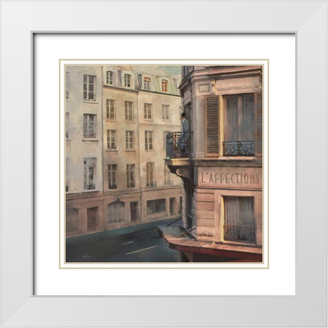 L AFFECTION White Modern Wood Framed Art Print with Double Matting by Yang, Eric