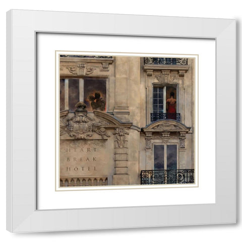 HEART BREAK HOTEL White Modern Wood Framed Art Print with Double Matting by Yang, Eric