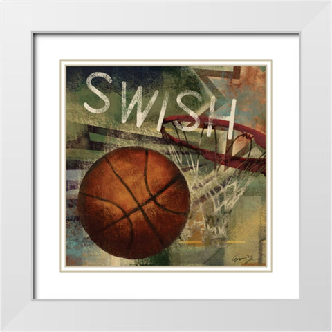 SWISH White Modern Wood Framed Art Print with Double Matting by Yang, Eric