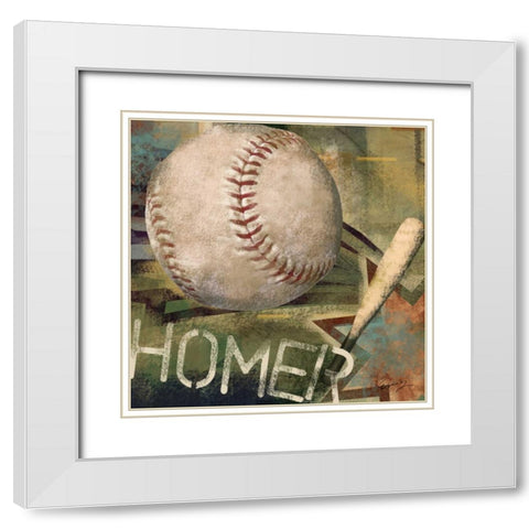 HOMER White Modern Wood Framed Art Print with Double Matting by Yang, Eric