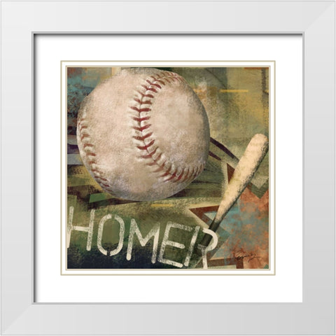 HOMER White Modern Wood Framed Art Print with Double Matting by Yang, Eric