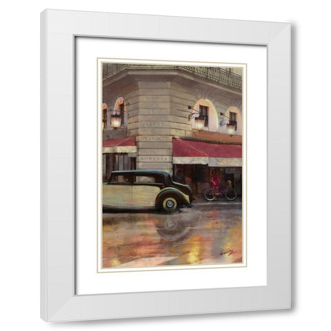 LOVE AT FIRST SIGHT White Modern Wood Framed Art Print with Double Matting by Yang, Eric