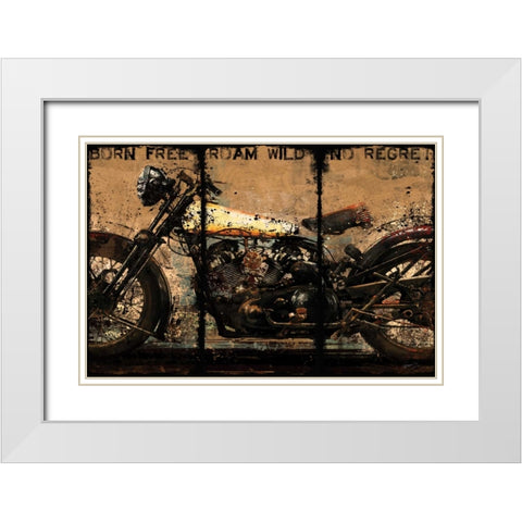 BORN FREE White Modern Wood Framed Art Print with Double Matting by Yang, Eric