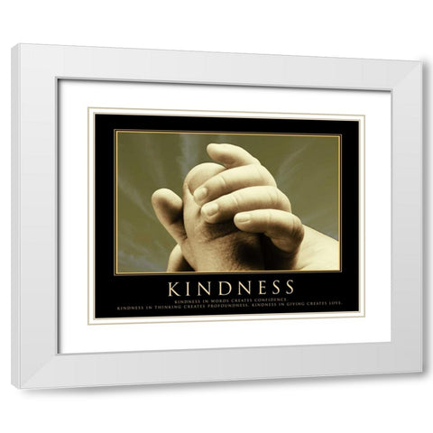 KINDNESS White Modern Wood Framed Art Print with Double Matting by Yang, Eric