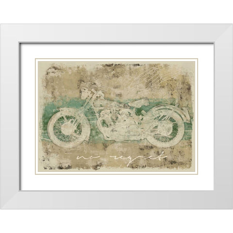 NO REGRET MOTORCYCLE White Modern Wood Framed Art Print with Double Matting by Yang, Eric