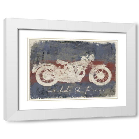 WILD AND FREE MOTORCYCLE White Modern Wood Framed Art Print with Double Matting by Yang, Eric