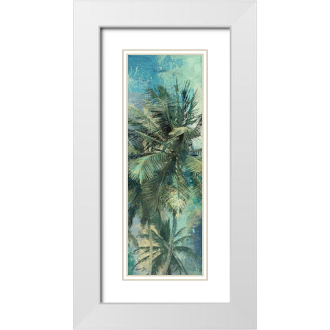 TEAL PALM TRIPTYCH I White Modern Wood Framed Art Print with Double Matting by Yang, Eric