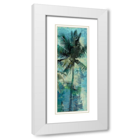 TEAL PALM TRIPTYCH II White Modern Wood Framed Art Print with Double Matting by Yang, Eric