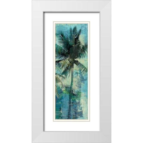 TEAL PALM TRIPTYCH II White Modern Wood Framed Art Print with Double Matting by Yang, Eric