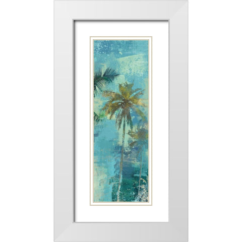 TEAL PALM TRIPTYCH III White Modern Wood Framed Art Print with Double Matting by Yang, Eric