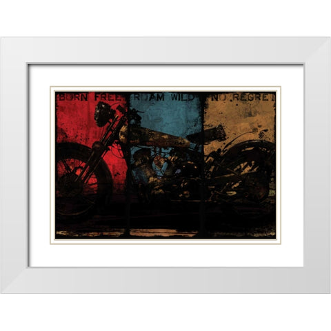 BORN FREE MULTI White Modern Wood Framed Art Print with Double Matting by Yang, Eric