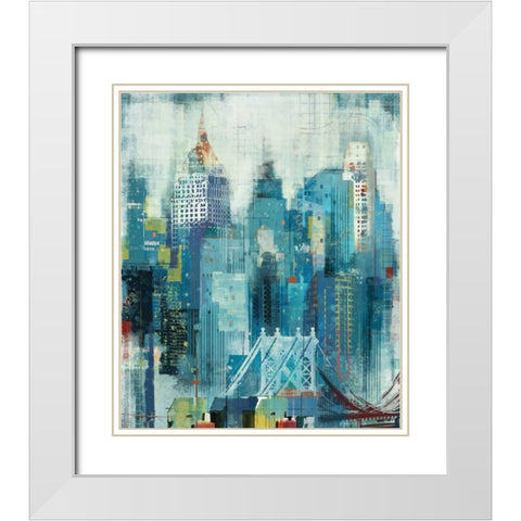 NEW YORK CITY White Modern Wood Framed Art Print with Double Matting by Yang, Eric